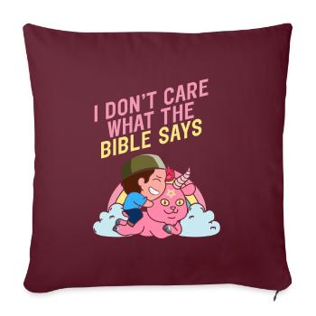 Je me fiche de ce que dit la Bible Kawaii satanique - Housse de coussin décorative 45 x 45 cm - bordeaux - Devant