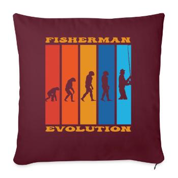 Évolution des pêcheurs - Housse de coussin décorative 45 x 45 cm - bordeaux - Devant