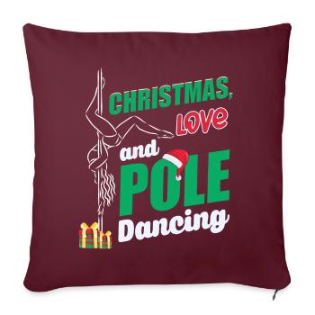PoledancDancer, Pole Dancing Noël Love - Housse de coussin décorative 45 x 45 cm - bordeaux - Devant