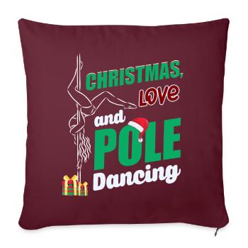 PoledancDancer, Pole Dancing Noël Love - Housse de coussin décorative 45 x 45 cm - bordeaux - Devant