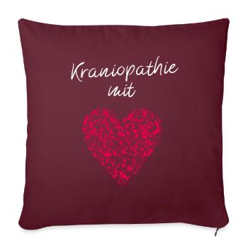 Kraniopathie mit Herz Chiropraktik Kranio Medizin - Sofakissenbezug 45 x 45 cm - Burgunderrot - Vorne