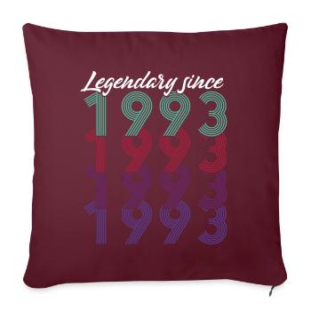 30. Geburtstag Vintage 1993 Legendary Since 1993 - Sofakissenbezug 45 x 45 cm - Burgunderrot - Vorne