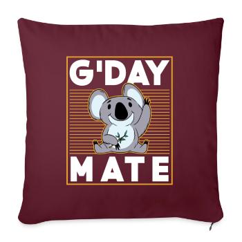 Bonjour Buddy Mignon Koala Ours Koalas Koala Animal - Housse de coussin décorative 45 x 45 cm - bordeaux - Devant