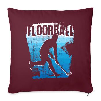 Joueur de floorball Floorballer Retro Floorball - Housse de coussin décorative 45 x 45 cm - bordeaux - Devant