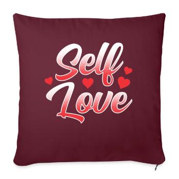 Amour de soi Doux Positif Amour de soi - Housse de coussin décorative 45 x 45 cm - bordeaux - Devant
