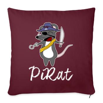 Rat Pirate Pirates Rats - Housse de coussin décorative 45 x 45 cm - bordeaux - Devant