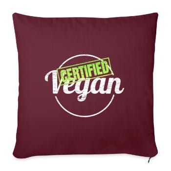 Label For Certified Vegan - Sofakissenbezug 45 x 45 cm - Burgunderrot - Vorne