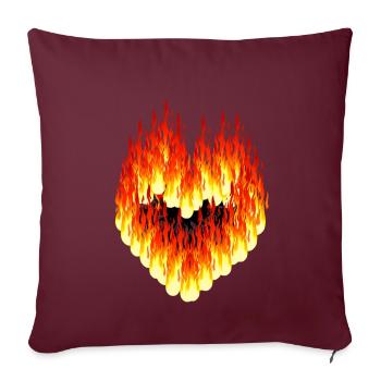 Valentine Valentin Heart Fire Flame Hot Love - Housse de coussin décorative 45 x 45 cm - bordeaux - Devant