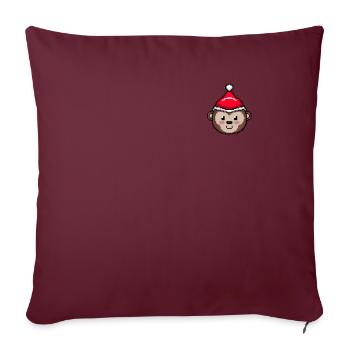 Affe verpixelte Weihnachten - Lustiger Affe Xmas - Sofakissenbezug 45 x 45 cm - Burgunderrot - Vorne