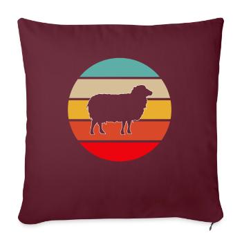 Schaf Retro - Sofakissenbezug 45 x 45 cm - Burgunderrot - Vorne