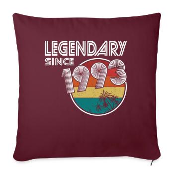 30. Geburtstag Jahrgang 1993 Legendary Since 1993 - Sofakissenbezug 45 x 45 cm - Burgunderrot - Vorne