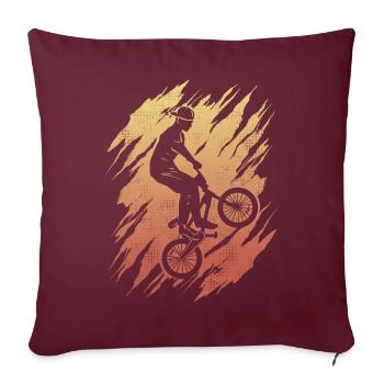 BMX Fahrer Junge Radfahrer Stunt BMX - Sofakissenbezug 45 x 45 cm - Burgunderrot - Vorne