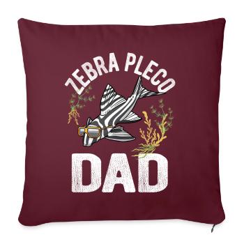 Poisson-chat zèbre Papa Hypancistrus Poissonnier - Housse de coussin décorative 45 x 45 cm - bordeaux - Devant