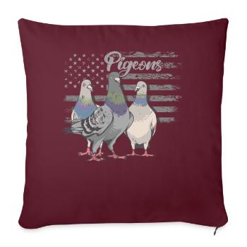 Drôle de pigeon Fancier & Pigeons Whisperer Pigeon voyageur - Housse de coussin décorative 45 x 45 cm - bordeaux - Devant