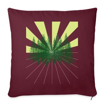 Raies Forêt Sapin Nature sauvage Ecologie Environnement atomique - Housse de coussin décorative 45 x 45 cm - bordeaux - Devant