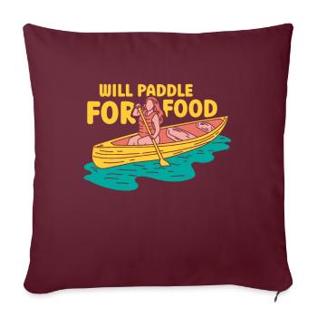 Pagayer pour la nourriture Hobby Kayak Kayak Kayak - Housse de coussin décorative 45 x 45 cm - bordeaux - Devant