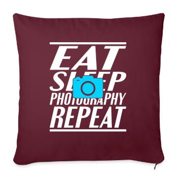 Photographie de sommeil alimentaire - Housse de coussin décorative 45 x 45 cm - bordeaux - Devant