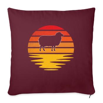 Schaf Retro - Sofakissenbezug 45 x 45 cm - Burgunderrot - Vorne