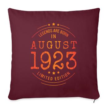 Anniversaire août 1923 Edition Limitée Millésime - Housse de coussin décorative 45 x 45 cm - bordeaux - Devant