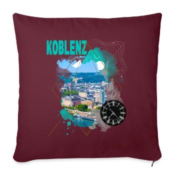 Coblence Allemagne City Skyline Vintage Rétro - Housse de coussin décorative 45 x 45 cm - bordeaux - Devant