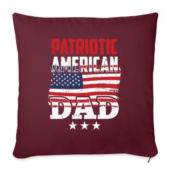 Père patriotique américain US Patriot USA - Housse de coussin décorative 45 x 45 cm - bordeaux - Devant