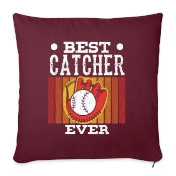 Meilleur receveur de tous les temps Baseball Hobby - Housse de coussin décorative 45 x 45 cm - bordeaux - Devant