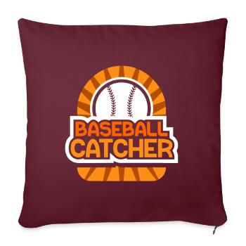 Receveur de baseball Joueur de baseball Hobby - Housse de coussin décorative 45 x 45 cm - bordeaux - Devant