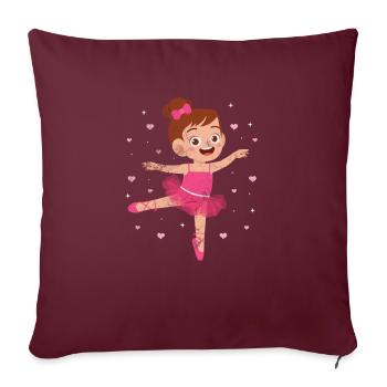 Ballet - Housse de coussin décorative 45 x 45 cm - bordeaux - Devant
