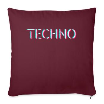Techno Rave Festival Electro Music Raver - Housse de coussin décorative 45 x 45 cm - bordeaux - Devant