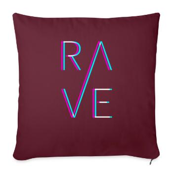 Techno Rave Festival Electro Music Raver - Housse de coussin décorative 45 x 45 cm - bordeaux - Devant