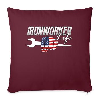 Métallurgiste de vie Soudeur de vie Ferronniers - Housse de coussin décorative 45 x 45 cm - bordeaux - Devant