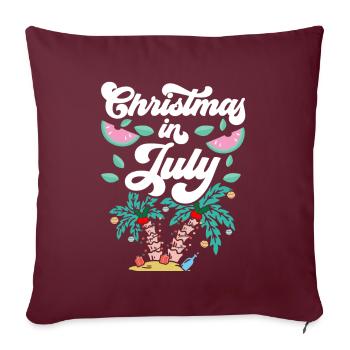 Weihnachten im juli Noël en juillet Humour Père Noël - Housse de coussin décorative 45 x 45 cm - bordeaux - Devant