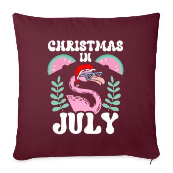 Weihnachten im juli Noël en juillet Humour Père Noël - Housse de coussin décorative 45 x 45 cm - bordeaux - Devant