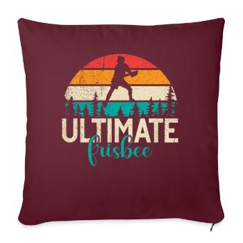 Ultimate Frisbee & Disc Golf Frisbee Design - Housse de coussin décorative 45 x 45 cm - bordeaux - Devant