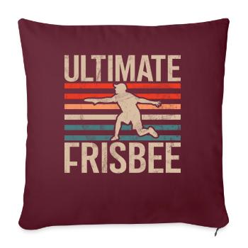 Ultimate Frisbee & Disc Golf Frisbee Design - Housse de coussin décorative 45 x 45 cm - bordeaux - Devant