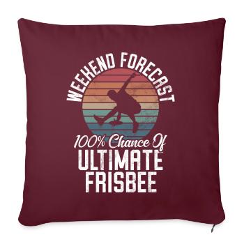 Ultimate Frisbee & Disc Golf Frisbee Design - Housse de coussin décorative 45 x 45 cm - bordeaux - Devant