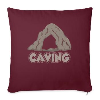 Höhlenforschung Höhlenwandern Cave Caving Höhle - Sofakissenbezug 45 x 45 cm - Burgunderrot - Vorne
