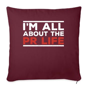 Je m’intéresse à la vie en relations publiques Profession de relations publiques - Housse de coussin décorative 45 x 45 cm - bordeaux - Devant