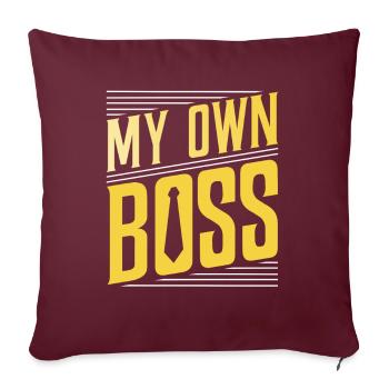 Mon propre patron freelance indépendant - Housse de coussin décorative 45 x 45 cm - bordeaux - Devant