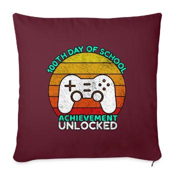 100e jour d’école Gamer 100 jours d’école - Housse de coussin décorative 45 x 45 cm - bordeaux - Devant