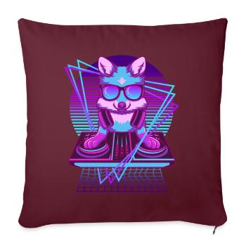 Vaporwave Fuchs DJ Desk Fuchs - Housse de coussin décorative 45 x 45 cm - bordeaux - Devant