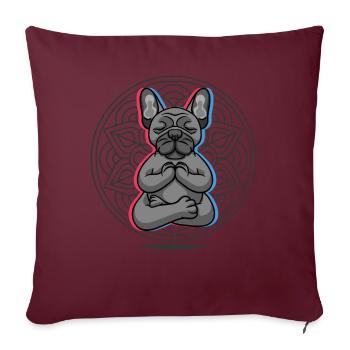 Yoga Dog Bulldogs Yoga - Sofa pillowcase 17,3'' x 17,3'' (45 x 45 cm) - burgundy - Front