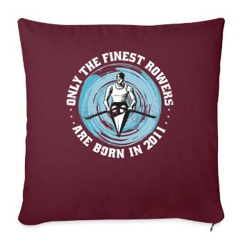Canoë aviron Canoéistes Rameurs millésime 2011 - Housse de coussin décorative 45 x 45 cm - bordeaux - Devant