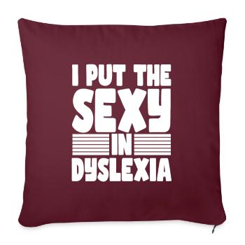 Chemises dyslexiques | Cadeau d’enseignant dyslexique - Housse de coussin décorative 45 x 45 cm - bordeaux - Devant