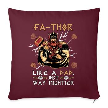 Vathor pour hommes - Fête des pères Cadeau de la fête des pères Viking - Housse de coussin décorative 45 x 45 cm - bordeaux - Devant