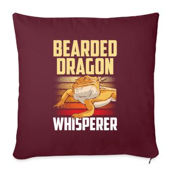 Dragons barbus Whisperer Animal de compagnie Dragon barbu - Housse de coussin décorative 45 x 45 cm - bordeaux - Devant