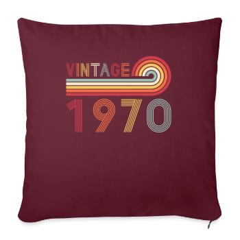 Drôle de millésime né en 1970 anniversaire - Housse de coussin décorative 45 x 45 cm - bordeaux - Devant