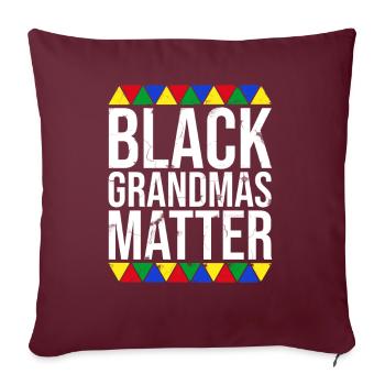 Black Grannies Matte Black Mois - Housse de coussin décorative 45 x 45 cm - bordeaux - Devant