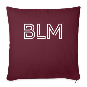 BLM créatif en grosses lettres blanches - Housse de coussin décorative 45 x 45 cm - bordeaux - Devant