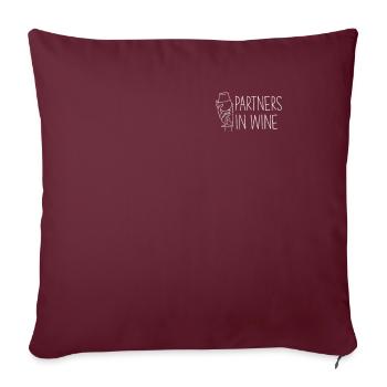 Partenaires dans le vin drôles amateurs de vin - Housse de coussin décorative 45 x 45 cm - bordeaux - Devant